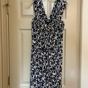BCBG navy and white floral dress! EUC great for weddings, parties, showers, etc